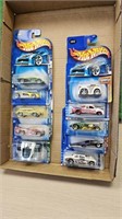 10- numbered Hotwheels cars