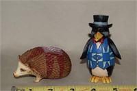 Jim Shore animal figures: Penguin & Hedgehog