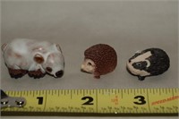 (3) Vtg Mini Animal Figs: Casals Wombat + Peter