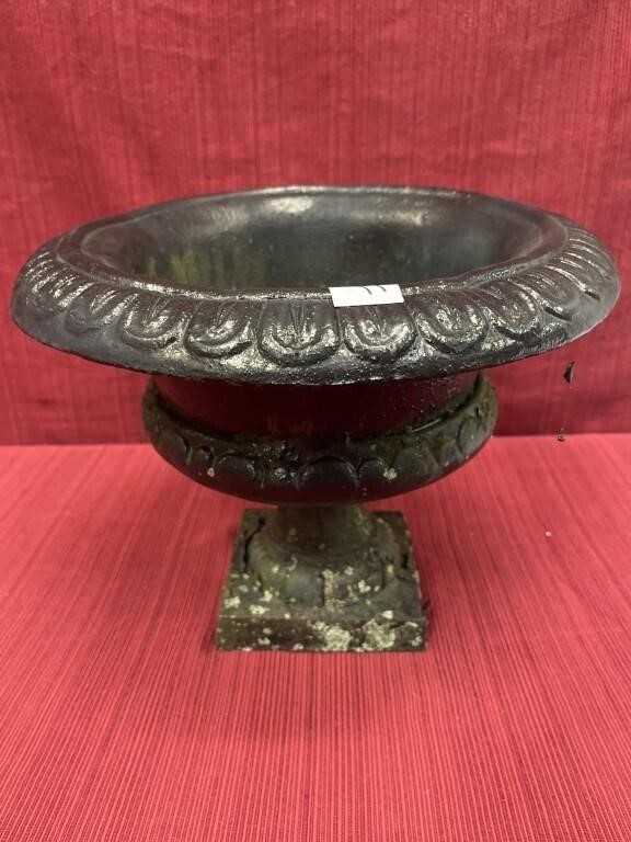 Cast iron planter 9.5”h 12.5”d