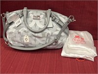Coach hand bag grey multi with protective bag