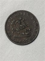 1857 Upper Canada Half Penny Bank Token Coin