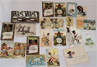 Box ephemera - black Americana trade cards,