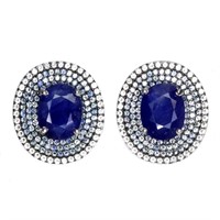 Natural Blue Sapphire Earrings