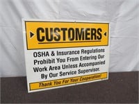 Garage Customer Information Sign