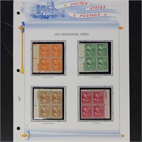 US Stamps #803-834 Mint LH Plate Blocks of 4, bott