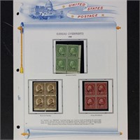 US Stamps #658-668 Mint LH/NH Blocks of 4, bottom