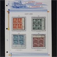 US Stamps #1030-1053 Mint LH Plate Blocks of 4, bo