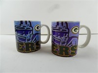 Lot of 2 Porcelain NFL Packers Coffee Mugs