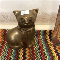 Nice Sized Vintage Brass Kitty Cat
