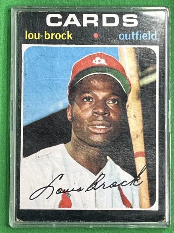 Cardinals Lou Brock Baseball Card Signed