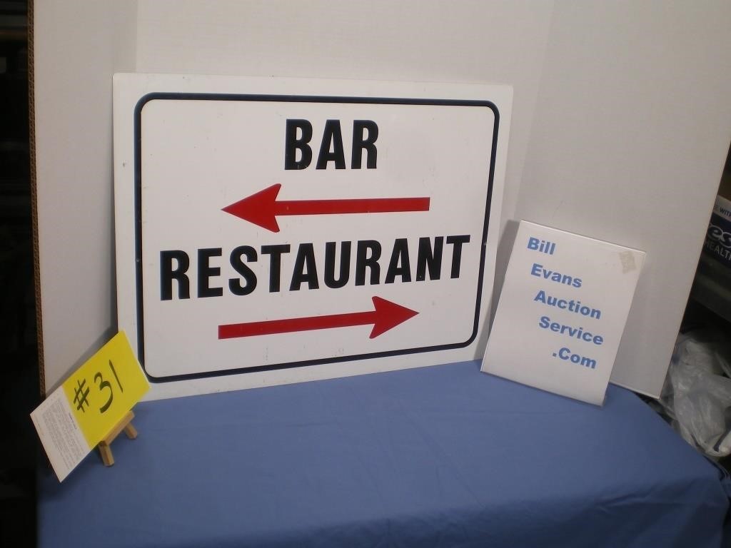 Bar Restaurant Directional Sign with Arrows