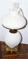 Contemporary Milk Glass diamond quilted double