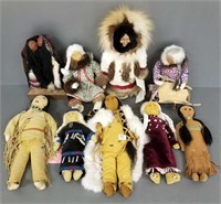 Group of handmade Native American dolls - beaded