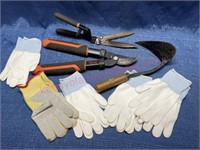 Garden tools & 5-pr ladies gloves