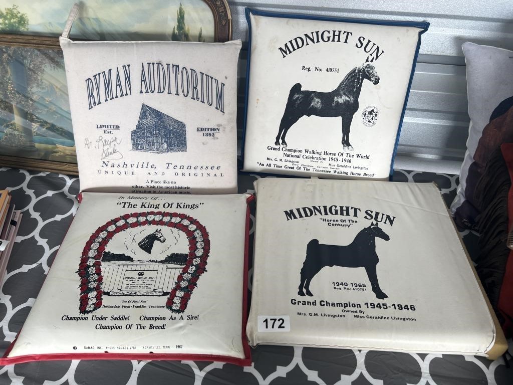 3 Vintage Walking Horse Cushions U233