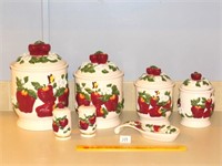 Set of Ceramic Apple Canisters also included is