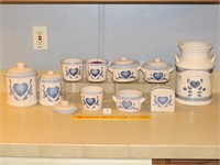 Group of Kitchen Ware in the Blue & White Heart