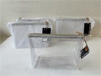 4 Sonia kashuk clear square clutch purses 9x7x3in
