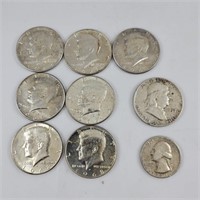 (8) Silver Half Dollars Kennedy/Franklin