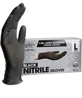 BLACK NITRILE POWDER FREE GLOVES SIZE LARGE