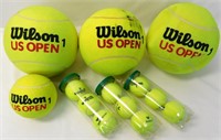 Group of US Open Oversize Tennis Balls etc