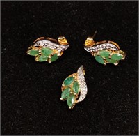 Sterling Silver & Gemstone Earrings & Pendant