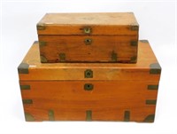 (2) brass bound camphor chests. 19th century.