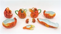 (9) pieces of Royal Bayreuth figural lobster