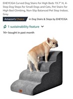 4-Step Pet Stairs w/ Non-Slip Bottom, Grey