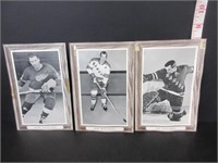 3 OLD HOCKEY BEEHIVE PHOTO CARDS