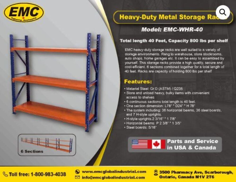 EMC 40' Heavy-Duty Storage Racks