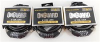 3 New Onguard 6’ Combination Cable Locks - Great