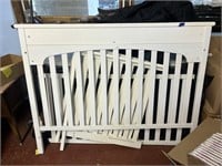 white wood full size baby crib w/ mattress