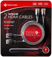 Member's Mark 2pk. 9ft. HDMI Cables