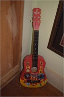 Red Disney Cars Guitar w/ Stickers