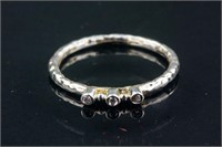 Sterling Silver 3 Diamond Ring RV $60