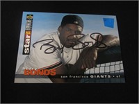 1995 UD CC BARRY BONDS AUTOGRAPH CARD COA