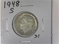 1948-S Silver Roosevelt Dime