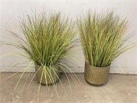 Pair of Planters with Artificial Grass
