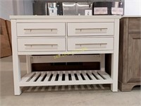 48" Clear Pebble White Vanity with Top