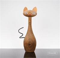 Wooden Cat Figure