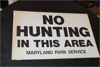 Cardboard Sign No Hunting in This Area Maryland