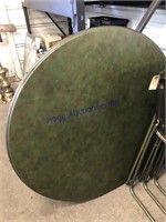 ROUND CARD TABLE W/ 4 CHAIRS, GREEN