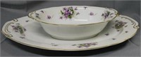 "Spring Violets" 16" oval platter - oval serving