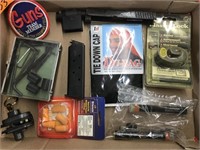 FLAT OF ASSORTED FIREARM RELATED ITEMS