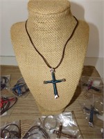 Handmade Cross Pendants & Key Chains, Lot of 14