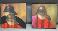 Guilloume Perez Two Original Signed Oil Paintings