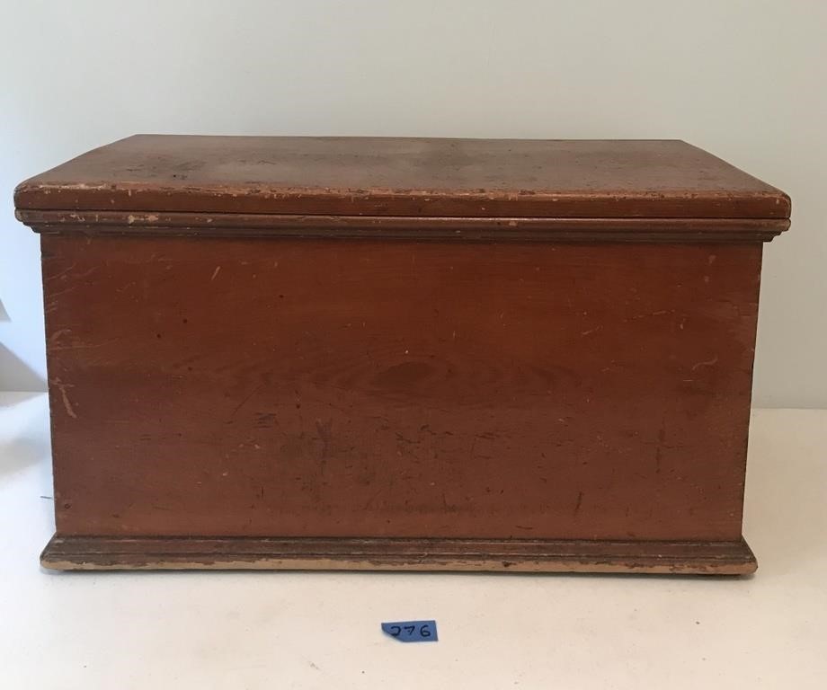Wooden Box With Hinged Lid