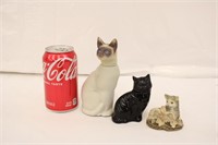 2 Avon Cat Cologne Bottles w/ Cat Figurine
